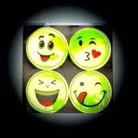 Светоотражающие наклейки &laquo;Смайлы&raquo;, d=5 см, 4 шт. на листе, жёлтые