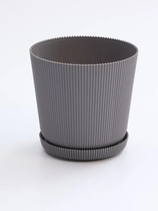 Горшок для цветов с поддоном, 15.5&times;16.5 см, серый (оттенок МИКС)