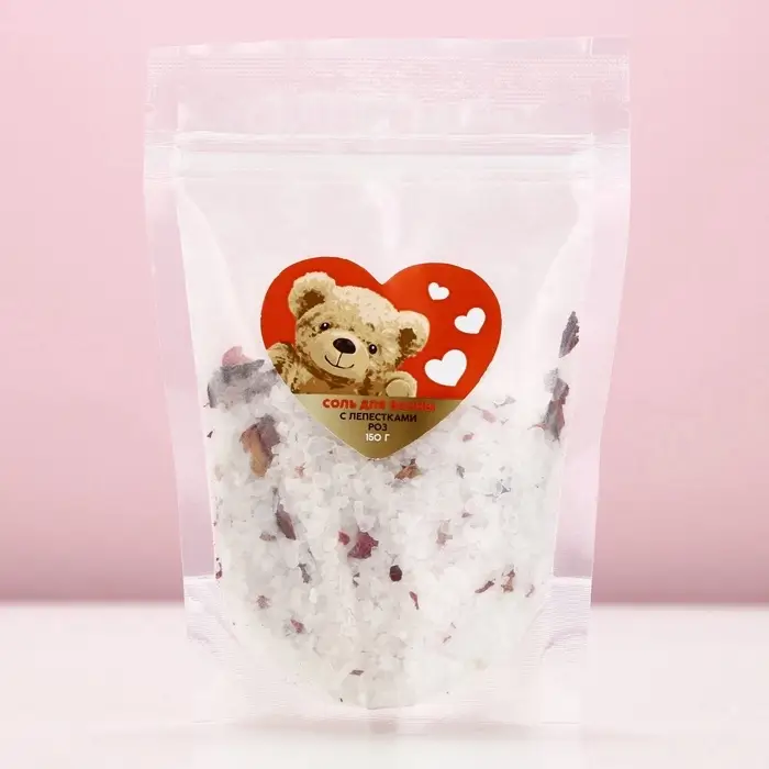 Соль для ванны с лепестками роз, 150 г, Чистое счастье