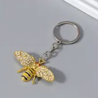 Брелок металл "Пчёлка" стразы 3,2х5,5х0,7 см