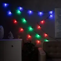 Умная гирлянда &laquo;Нить&raquo; 6 м с насадками &laquo;Лампочки с шишками&raquo;, IP20, тёмная нить, 20 LED, свечение RGB, USB