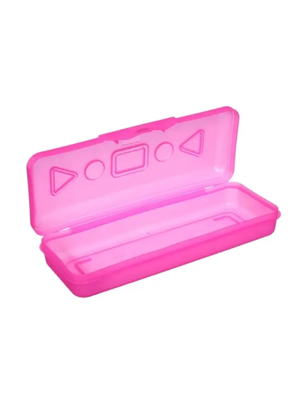 Пенал - футляр Calligrata &laquo;Школьный&raquo;, 80&times;205&times;38 мм, полупрозрачный. пластиковый, МИКС