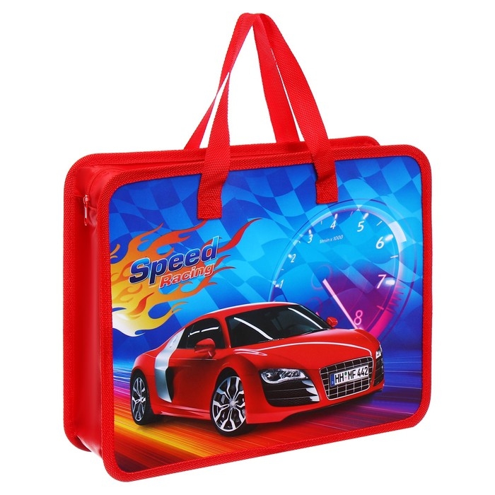 Папка с ручками пластиковая А4 Calligrata  Папка с ручками пластиковая А4 Calligrata "Машина красная", 32,2х25,6х7 см,