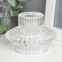 Стеклянный подсвечник на 1 свечу двусторонний &laquo;Юбочка&raquo;, прозрачный, 5.3&times;7.5&times;7.5 см