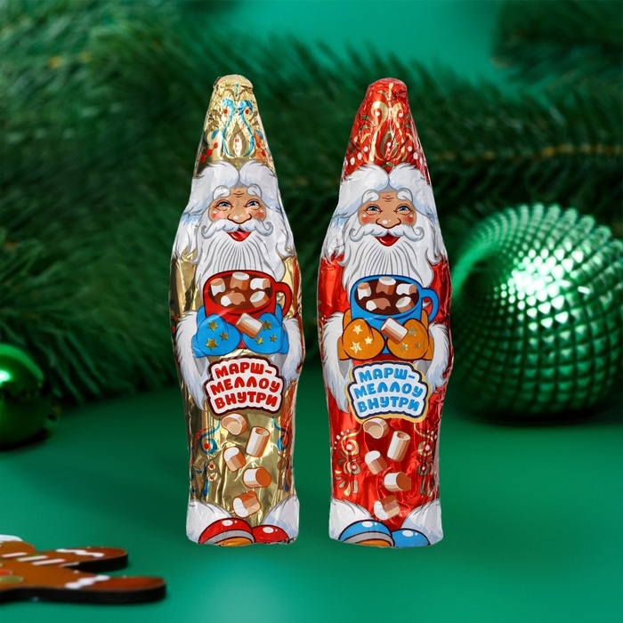 Фигурный шоколад Фигурный шоколад "Дед мороз", с маршмеллоу, МИКС, 70 г