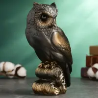 Фигурка гипс &laquo;Сова&raquo;, бронза, 10&times;22&times;8 см
