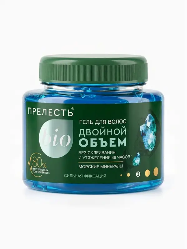 Гель для укладки Прелесть Bio &laquo;Двойной объём&raquo;, сильная фиксация, 250 мл
