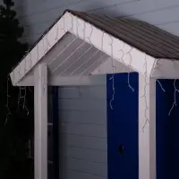 Гирлянда &laquo;Бахрома&raquo; 4&times;0.6 м, IP44, прозрачная нить, 180 LED, свечение тёплое белое, 8 режимов, 220 В