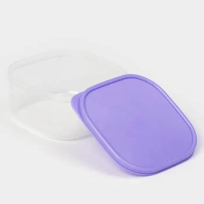 Контейнер квадратный Доляна, пищевой, 700 мл, цвет цвет сиреневый Контейнер квадратный Доляна, пищевой, 700 мл, цвет цвет сиреневый
