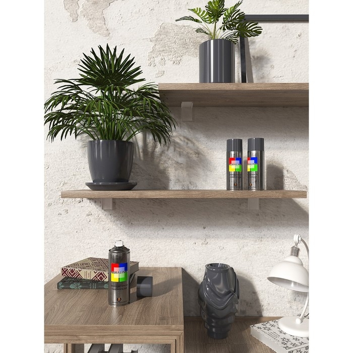 Аэрозольная краска эмаль  Графитовая серая 520мл CORALINO RAL7024 Аэрозольная краска эмаль  Графитовая серая 520мл CORALINO RAL7024