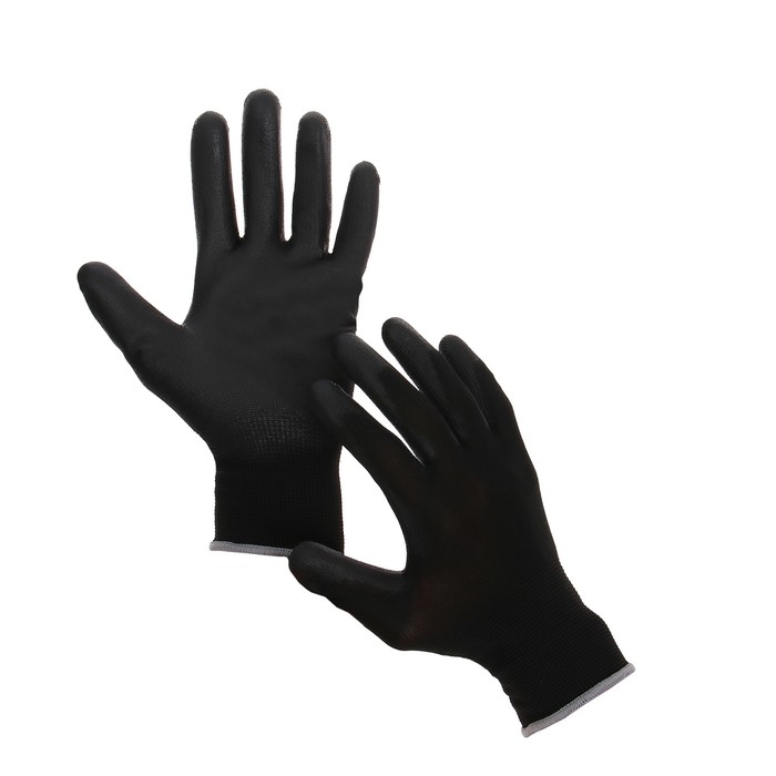 Перчатки садовые, нейлоновые, с латексной пропиткой, размер 9, чёрные, Greengo Перчатки садовые, нейлоновые, с латексной пропиткой, размер 9, чёрные, Greengo