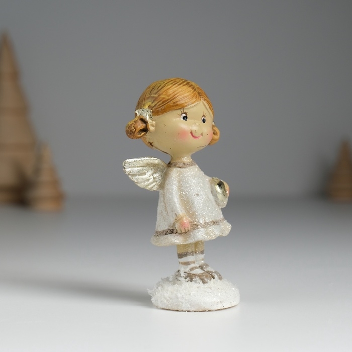 Сувенир полистоун Сувенир полистоун "Ангелочек с хвостиками, в сером платьице" МИКС 4,5х3,5х8,5 см