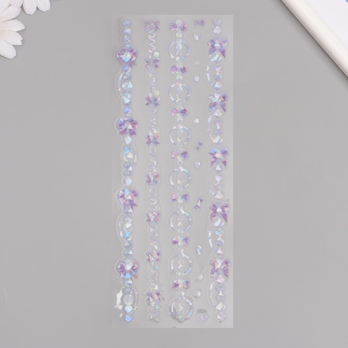 Наклейка пластик стразы Наклейка пластик стразы "Браслетики" МИКС 27,5х9,5 см