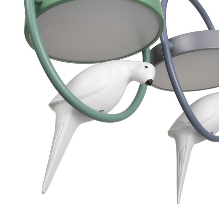 Люстра Люстра "Голуби" 3хLED 36Вт белый-серый-зеленый 80х25х100 см