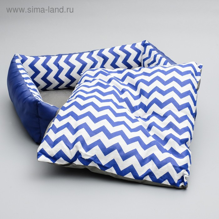 Лежанка  Лежанка "Зиг-заг", 55 х 45 х 15 см, синяя