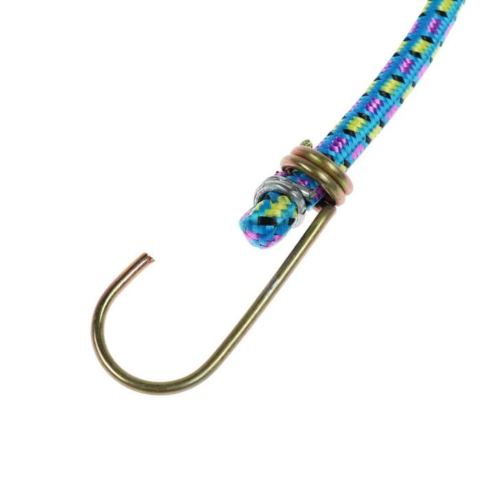 Резинка для крепления багажа TORSO, 60 см, d8 мм, металлические крючки, МИКС, набор 2 шт Резинка для крепления багажа TORSO, 60 см, d8 мм, металлические крючки, МИКС, набор 2 шт