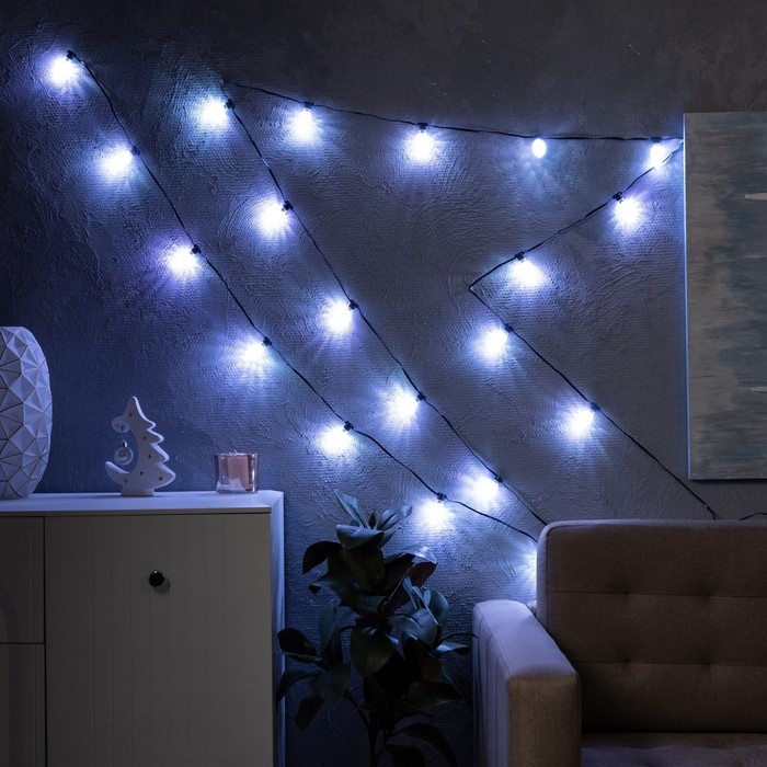 Умная гирлянда «Нить» 6 м с насадками «Шишки», IP20, тёмная нить, 20 LED, свечение RGB, USB Умная гирлянда «Нить» 6 м с насадками «Шишки», IP20, тёмная нить, 20 LED, свечение RGB, USB