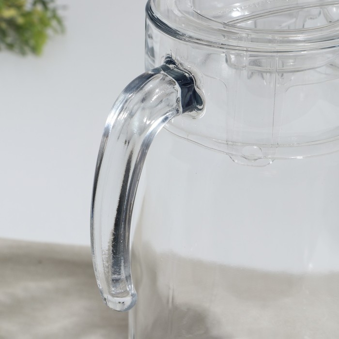 Кувшин стеклянный «Акватик», 1650 мл, прозрачная акриловая крышка Кувшин стеклянный «Акватик», 1650 мл, прозрачная акриловая крышка