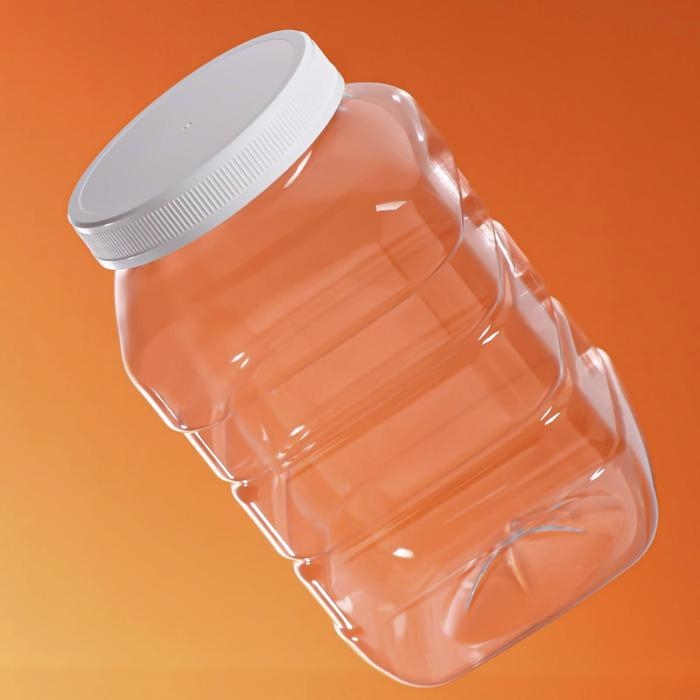 Банка с крышкой  Банка с крышкой "Квадратная", пэт, 3,0 л, 110 мм