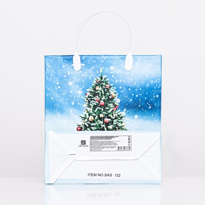 Новый год. Пакет  Новый год. Пакет "Ёлочка в снегу", мягкий пластик, 26х23 см.