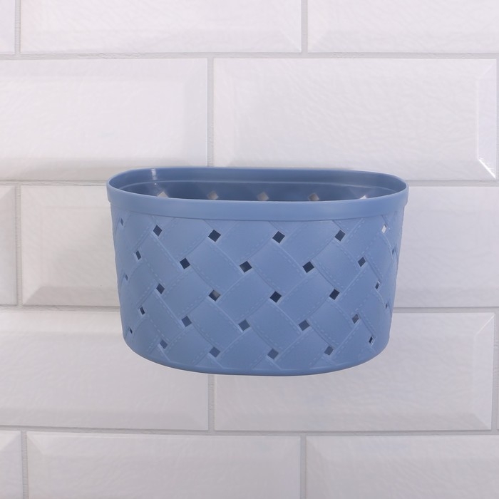 Органайзер для хранения, навесной, 1 секция, с клеевыми крючками, 16,5 × 12 × 9 см, цвет МИКС