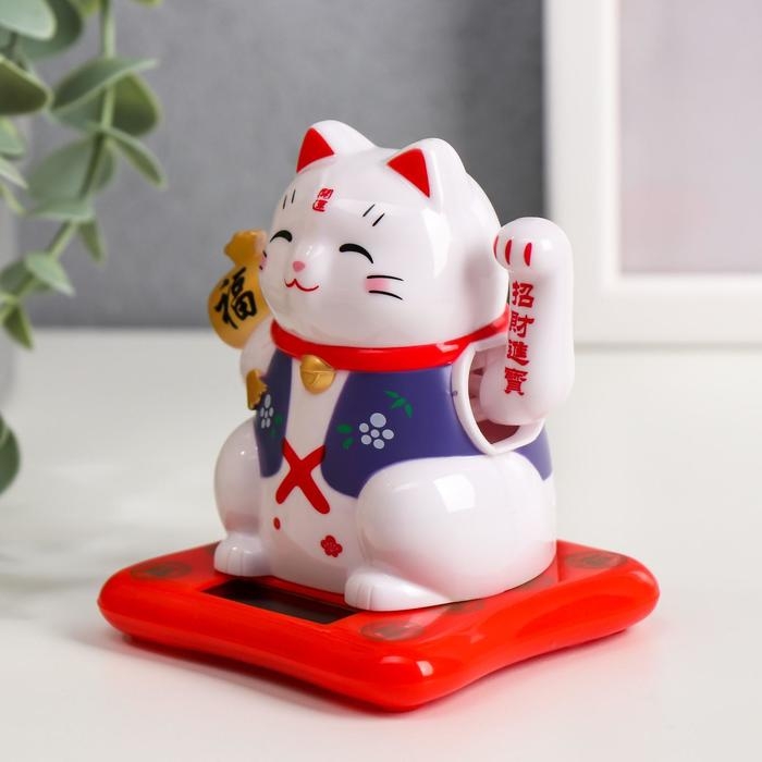 Маятник пластик от солнечной батареи Маятник пластик от солнечной батареи "Кот Манэки-нэко в жилетке" МИКС 9х7,5х7 см