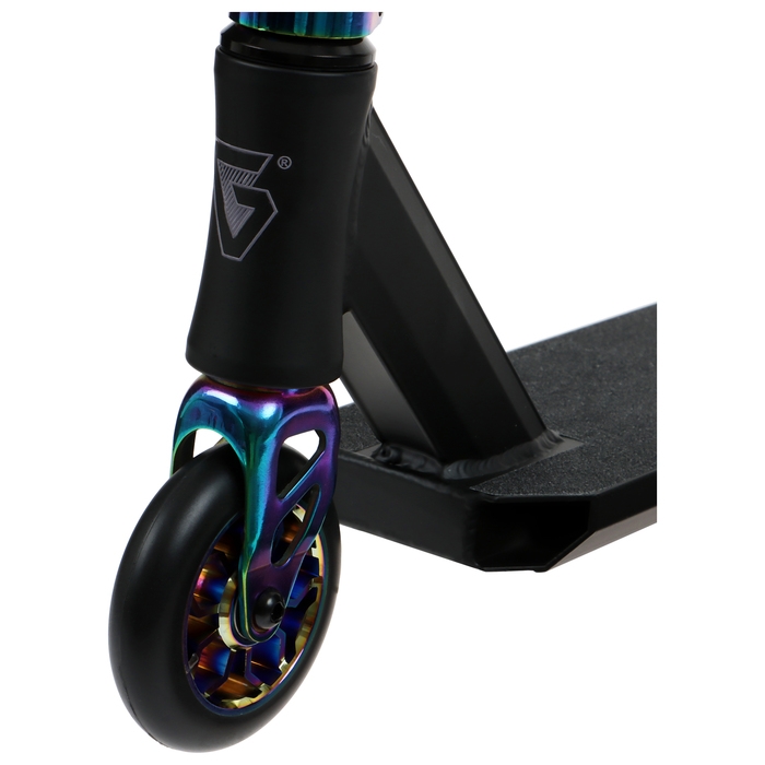 Самокат трюковой GRAFFITI Electric 24, колёса PU 100 мм, SCS компрессия, ABEC 9 Chrome, цвет черный Самокат трюковой GRAFFITI Electric 24, колёса PU 100 мм, SCS компрессия, ABEC 9 Chrome, цвет черный