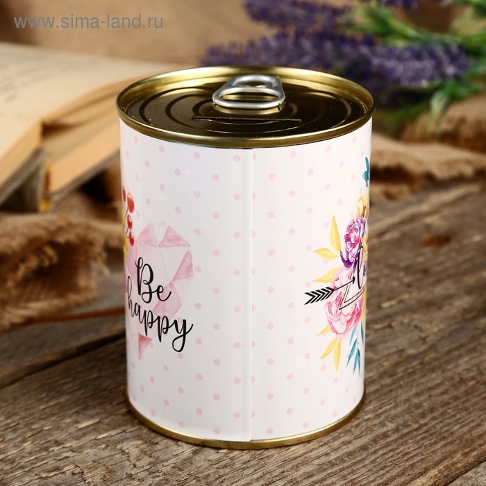 Копилка-банка металл Копилка-банка металл "Счастье сегодня и всегда" 7,3х9,5 см