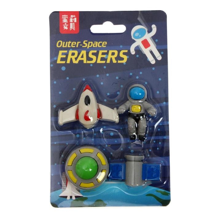 Набор ластиков фигурных 4 штуки Набор ластиков фигурных 4 штуки "Космос", МИКС