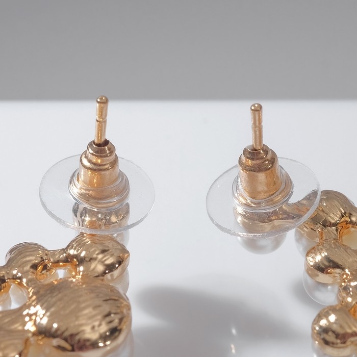 Серьги с жемчугом «Жасмин» ветка с жемчугом, цвет белый в золоте Серьги с жемчугом «Жасмин» ветка с жемчугом, цвет белый в золоте