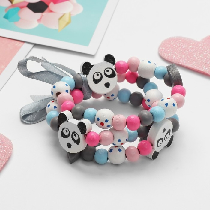 Браслет детский «Выбражулька» 3 нити, панда, цветной Браслет детский «Выбражулька» 3 нити, панда, цветной