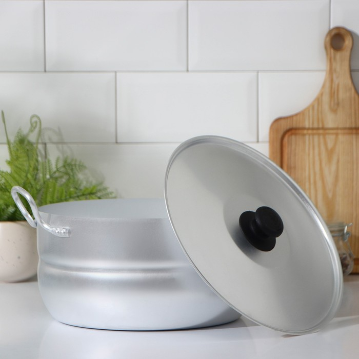 Кастрюля алюминиевая, 6 л, металлическая крышка Кастрюля алюминиевая, 6 л, металлическая крышка