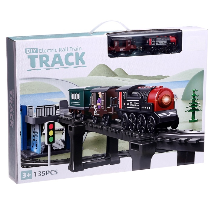 Железная дорога «Ретро», работает от батареек, световые и звуковые эффекты, детская Железная дорога «Ретро», работает от батареек, световые и звуковые эффекты, детская