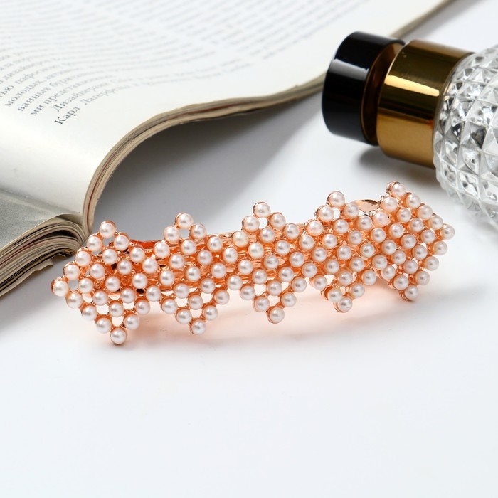 Заколка-автомат для волос Заколка-автомат для волос "Тайна морей" ромбы, 10 см, белый