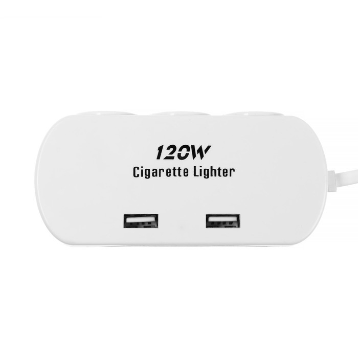 Разветвитель прикуривателя TORSO, 12-24 В, USB 2А, провод 40 см Разветвитель прикуривателя TORSO, 12-24 В, USB 2А, провод 40 см