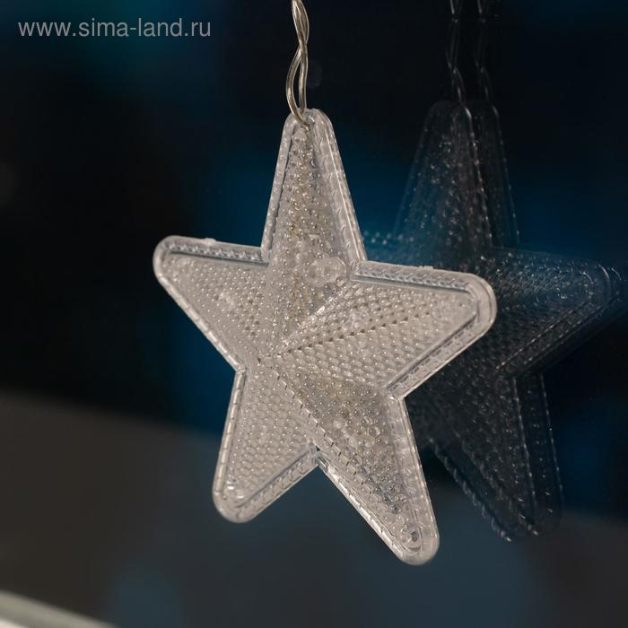 Гирлянда «Бахрома» 2.4 × 0.9 м с насадками «Звёздочки», IP20, прозрачная нить, 186 LED, свечение мульти, 8 режимов, 220 В Гирлянда «Бахрома» 2.4 × 0.9 м с насадками «Звёздочки», IP20, прозрачная нить, 186 LED, свечение мульти, 8 режимов, 220 В