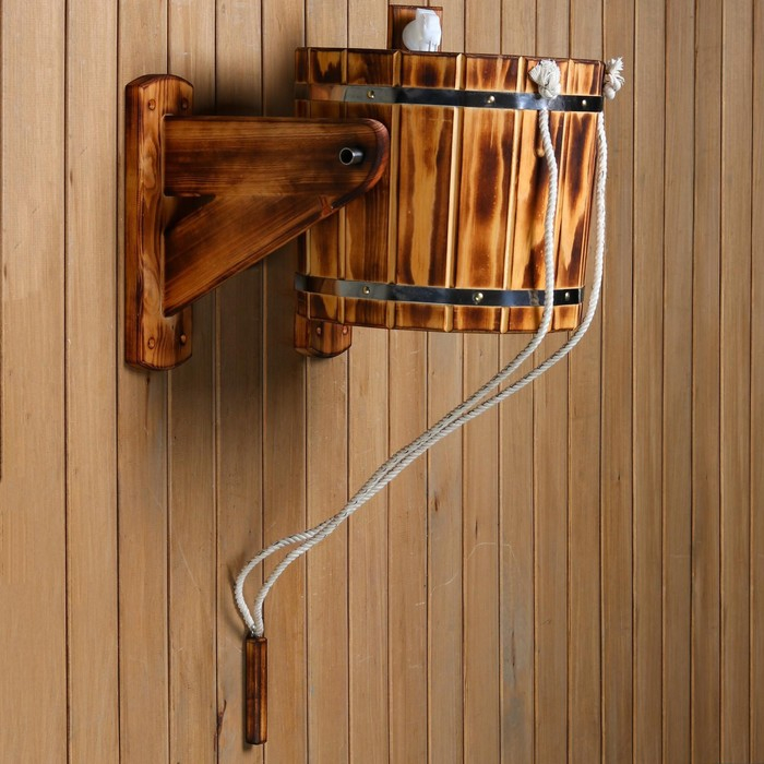 Обливное устройство с пластиковой вставкой 14 л, КЕДР, термодревесина Обливное устройство с пластиковой вставкой 14 л, КЕДР, термодревесина