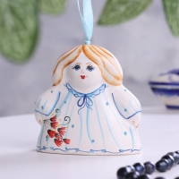Колокольчик "Ангел", 8 см, майолика