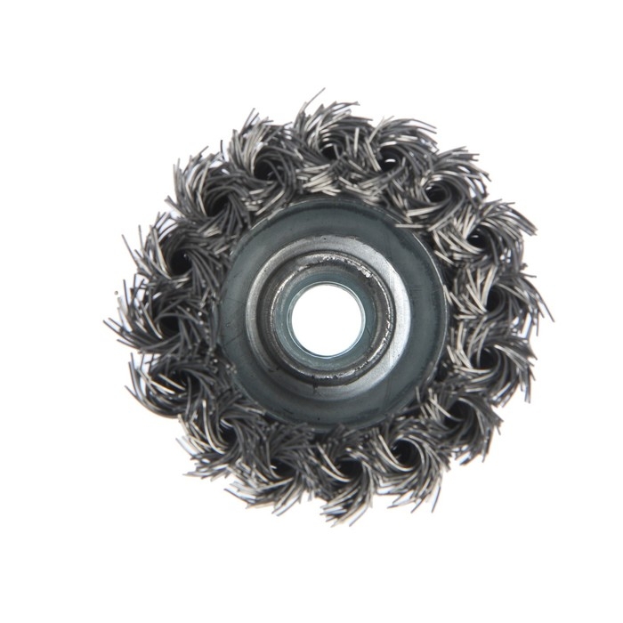 Щетка металлическая для УШМ ТУНДРА, крученая проволока,  Щетка металлическая для УШМ ТУНДРА, крученая проволока, "чашка", М14, 65 мм