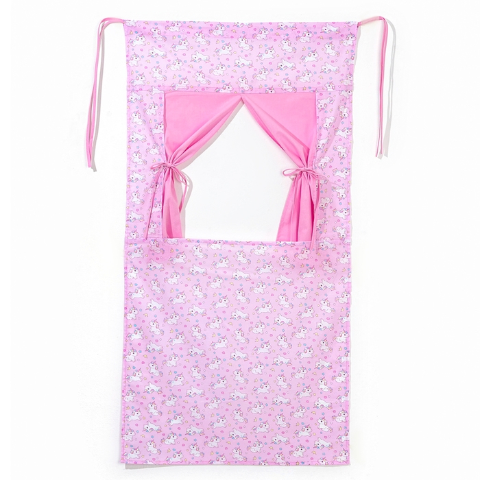 Ширма для кукольного театра «Единорожки на розовом», текстиль, р. 120 × 60 см Ширма для кукольного театра «Единорожки на розовом», текстиль, р. 120 × 60 см