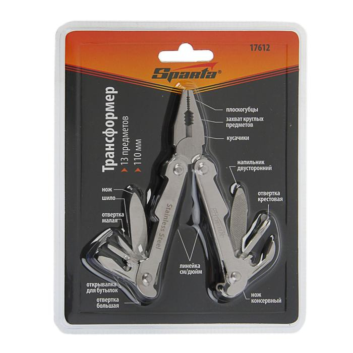 Инструмент многофункциональный Sparta, 13 предметов, трансформер Инструмент многофункциональный Sparta, 13 предметов, трансформер
