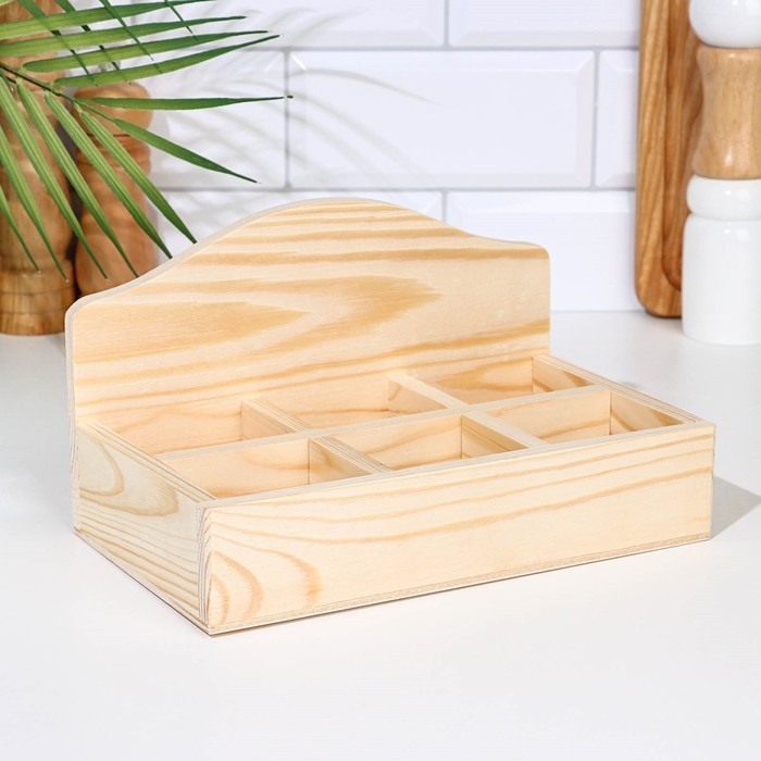 Подставка для чайных пакетиков с 6-тью отсеками 235х140х50мм Подставка для чайных пакетиков с 6-тью отсеками 235х140х50мм