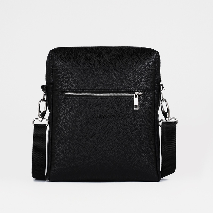 Сумка мужская через плечо TEXTURA, искусственная кожа, цвет чёрный Сумка мужская через плечо TEXTURA, искусственная кожа, цвет чёрный