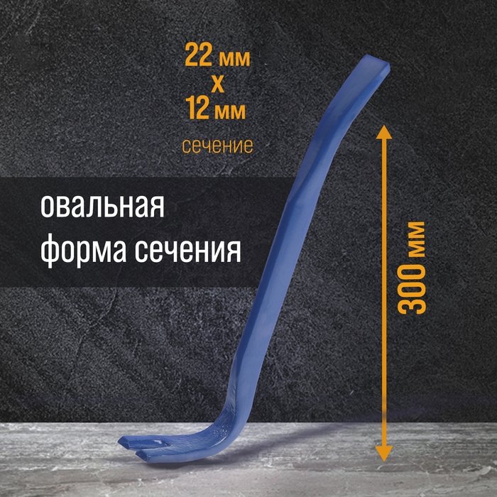 Лом-гвоздодер ТУНДРА, усиленный, 65 сталь, 300 х 22 х 12 мм Лом-гвоздодер ТУНДРА, усиленный, 65 сталь, 300 х 22 х 12 мм