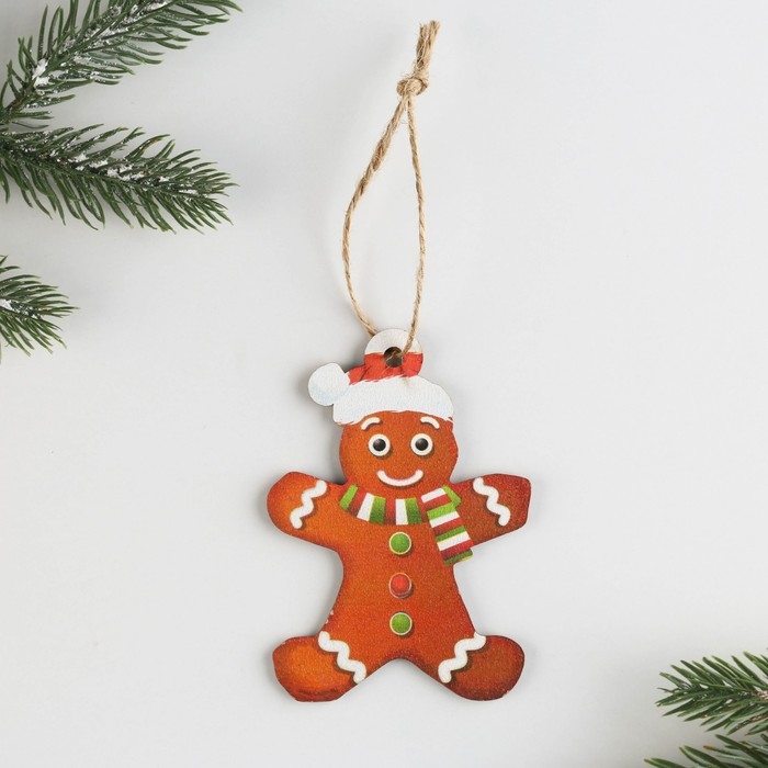 Ёлочная игрушка новогодняя «Печенька», на Новый год, хдф, 6,6 х 9,4 см