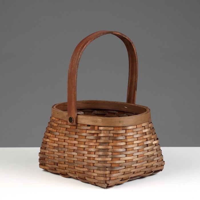 Корзина плетеная (секвойя), 17,5x15x11,5/23,5 см, 1 шт., коричневый Корзина плетеная (секвойя), 17,5x15x11,5/23,5 см, 1 шт., коричневый