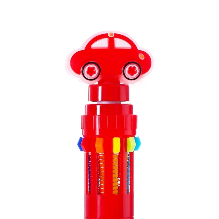 Многоцветная шариковая ручка Calligrata Многоцветная шариковая ручка Calligrata "Машинка-спиннер", автоматическая, 10-ти цветная, узел 0.7 мм, красная