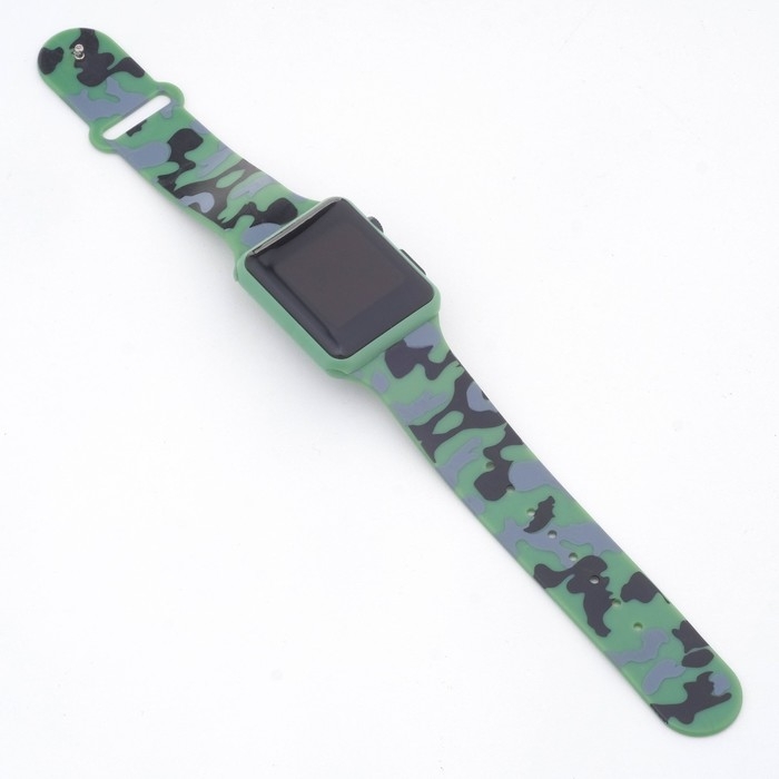 Часы наручные электронные с камуфляжным, силиконовым ремешком Часы наручные электронные с камуфляжным, силиконовым ремешком
