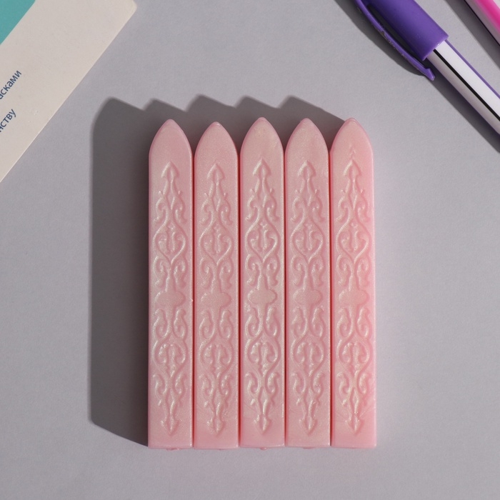 Сургуч для печати стержень Сургуч для печати стержень "Розовый жемчуг" перламутр 1,1х1,1х9 см