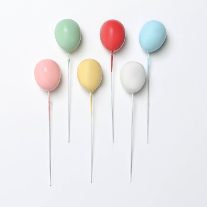 Набор топперов для торта &laquo;Шарики&raquo;, 6 шт, цвет МИКС